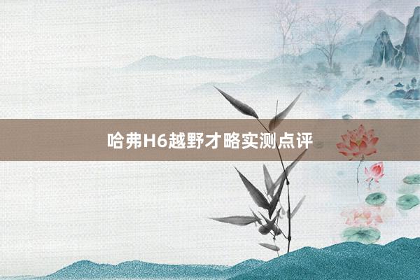 哈弗H6越野才略实测点评
